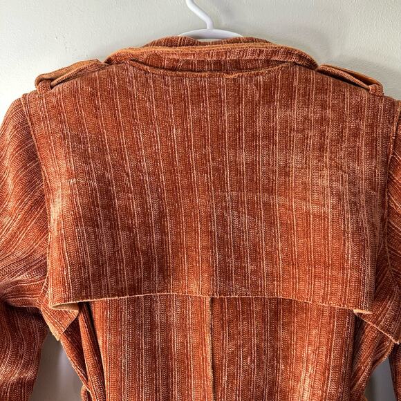 Davi & Dani Trench Coat Women's Large Rust Belted NWT - Picture 10 of 10